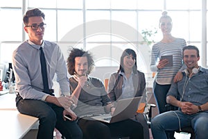 Portrait of a business team At A Meeting