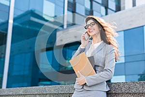 Portrait of business woman lawyer outdoor
