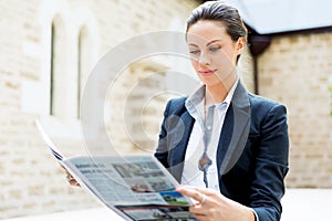 Portrait of business woman smiling outdoor