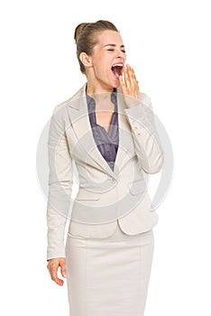 Portrait of business woman yawing photo