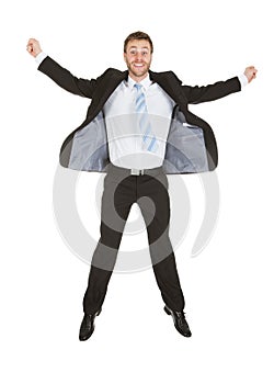 Portrait Of Businessman Celebrating Success