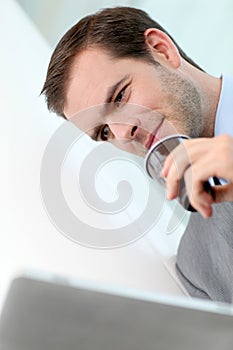 Portrait of businessman drinking coffee