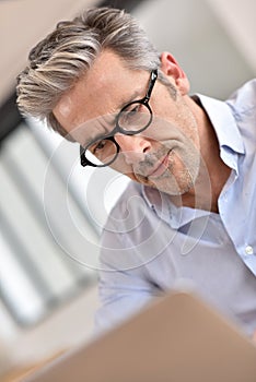 Portrait of businessman with eyeglasses