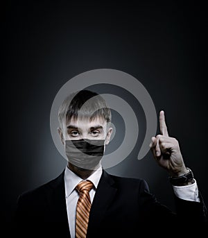 Portrait businessman in medical mask