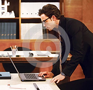 Portrait of businessman at modern office