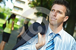 Portrait of businessman on the street outdoor