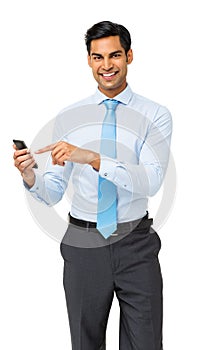 Portrait Of Businessman Using Smart Phone