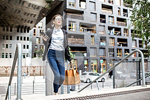 Portrait of a businesswoman outdoors