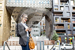 Portrait of a businesswoman outdoors