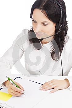 Portrait of call-center customer support operator