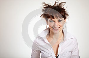 Portrait of candid redhead woman