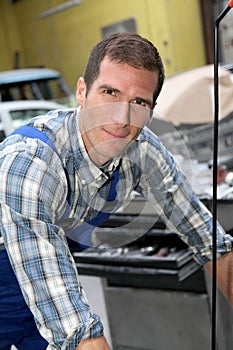 Portrait of car repairer