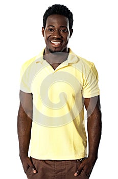 Portrait of a casual young african man