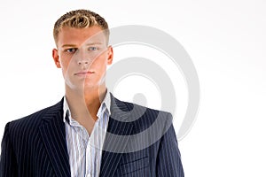 Portrait of caucasian male looking at camera