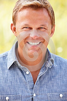 Portrait caucasian man outdoors