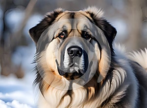 Portrait of the Caucasian shepherd dog