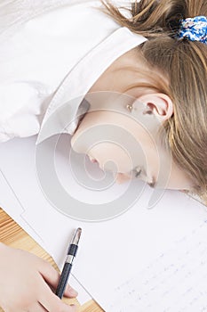 Portrait of Caucasian Teenager Sleeping