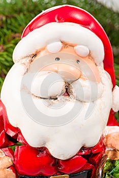 Portrait of a ceramic Santa Claus