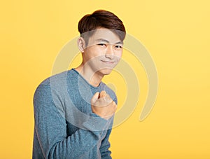 Portrait of charming asian young man