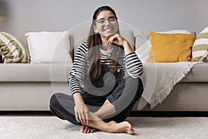 Portrait of charming and attractive Turkish multi-ethnic woman in a home relaxed atmosphere