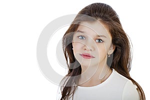 Portrait of a charming brunette little girl