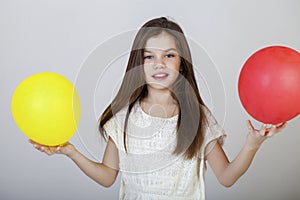 Portrait of a charming brunette little girl