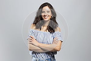 Portrait of a charming young woman, studio shot