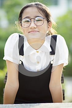 portrait of cheerful asian teenager smiling face happiness emotion