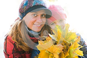 Portrait of a cheerful beautiful young mother