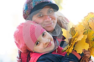 Portrait of a cheerful beautiful young mother