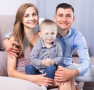 Portrait of cheerful happy family