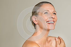 Beauty mature woman laughing