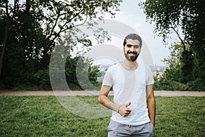 Portrait of cheerful Syrian man