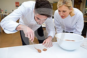 portrait chefs preparing fresh fudge photo