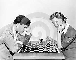 Portrait of chess players