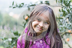 Portrait of Child on Orange Farm