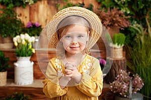 Portrait child praying. Little girl hand praying, hands folded in prayer concept for faith, spirituality and religion. Cute little