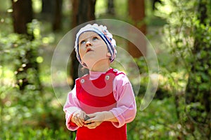 Portrait of child in wood