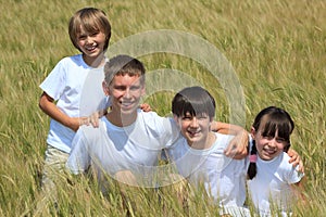 Portrait of children outside