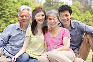 Portrait Of Chinese Parents With Adult Children