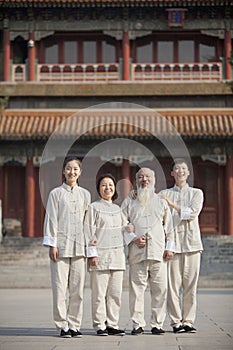 Portrait Of Chinese People With Tai Ji Clothes