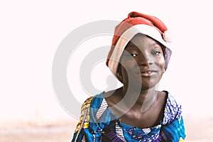 Portrait of Christmas African Girl Smiling with Traditional Clothing