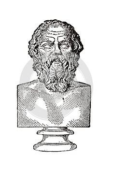 Portrait of ancient greek author Homer. Legendary author of the Iliad and the Odyssey photo