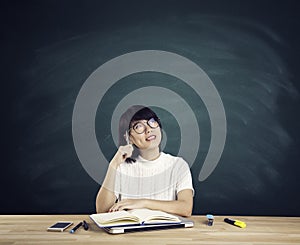 Portrait of clever asian student