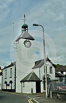 Portrait of clocktower and town hall