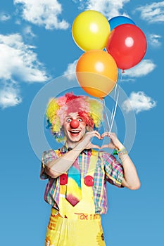 Portrait clown with balloons