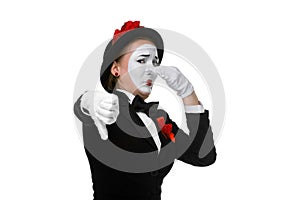 Portrait of the condemning mime