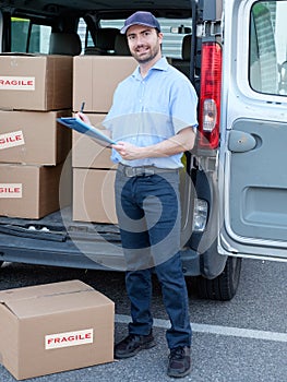 Portrait of confidence express courier