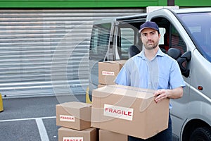 Portrait of confidence express courier