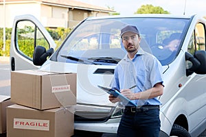 Portrait of confidence express courier